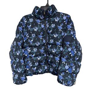 Woolrich x Target Lined Puffer Jacket Womens 1X Blue Floral Print Winter Coat